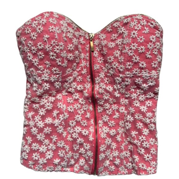 CARMIN Los Angeles Tops - Corset Top – Medium Size with Daisies